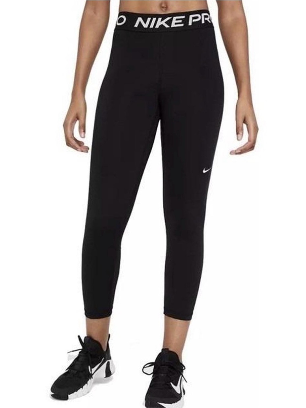 NWT Nike Pro Women's Mid-Rise Training Capri Leggings Black Medium